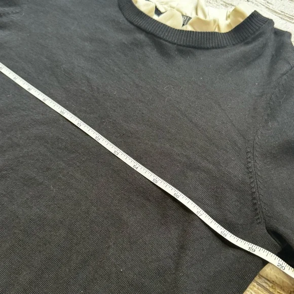 Adrianna Papell Women’s Ruffle Neck Twofer Sweater - Black & White, Size M - Picture 4 of 8